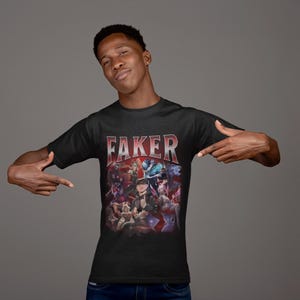 Faker T1 Bootleg-T-shirt: Retro League of Legends Esports-T-shirt afbeelding 11