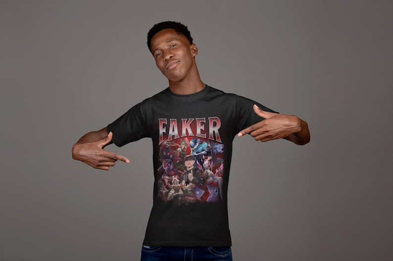 Faker T1 Bootleg-T-shirt: Retro League of Legends Esports-T-shirt afbeelding 11