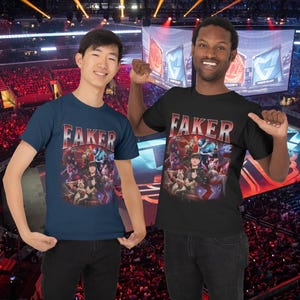 Faker T1 Bootleg-T-shirt: Retro League of Legends Esports-T-shirt afbeelding 6