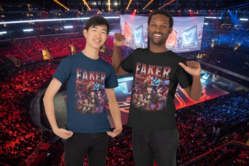Faker T1 Bootleg-T-shirt: Retro League of Legends Esports-T-shirt afbeelding 6