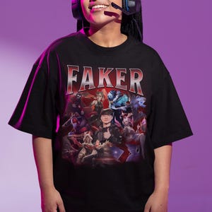 Faker T1 Bootleg-T-shirt: Retro League of Legends Esports-T-shirt afbeelding 12