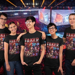 Faker T1 Bootleg-T-shirt: Retro League of Legends Esports-T-shirt afbeelding 5