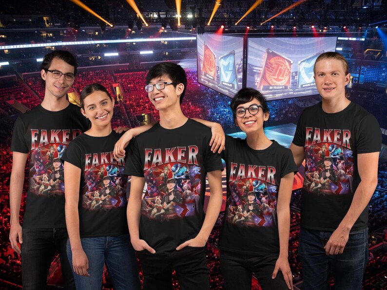 Faker T1 Bootleg-T-shirt: Retro League of Legends Esports-T-shirt afbeelding 5