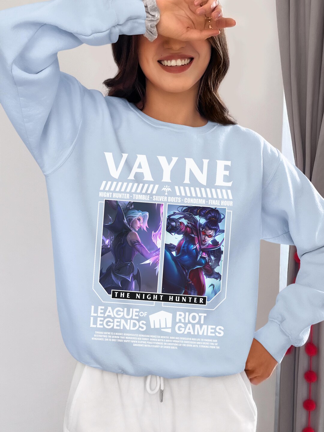 VAYONN ポップアップ パーカー Vayne Sweatshirt, League of Legends Hoodie, Lol ADC Gamer
