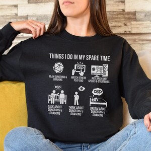 Things I Do in My Spare Time DnD Shirt, Funny Dungeons & Dragons Gamer Tee, Tabletop RPG Humor Gift for Players image 10