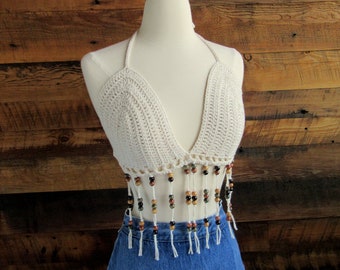 crochet beaded top