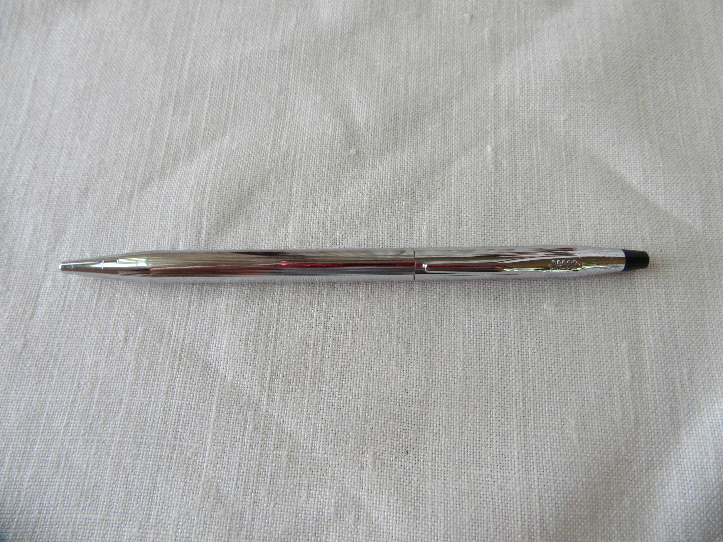 Vintage Cross Silver Tone Ballpoint Pen, Silver Cross Pen, Chrome