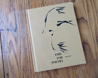 Vintage 1961 Time For Poëzieboek, Arbuthnot, 2e druk, vintage poëzieboek, beige boek, groot poëzieboek, verzamelboek poëzie
