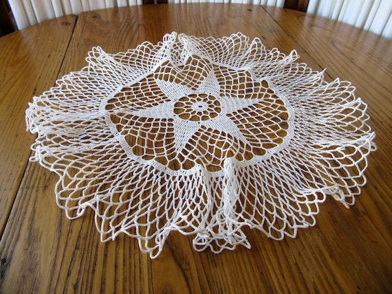 【トントトンさま】vintage doily ❀オーバルが可愛い レースドイリー Antique Crochet Doily, 22