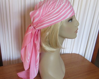 Vintage Avon Scarf, 1988, Pink Zebra Print, Head Scarf, Avon, Pink Scarf, Love Is Blind, Head Scarf, 1980s Fashion, Retro Accessories