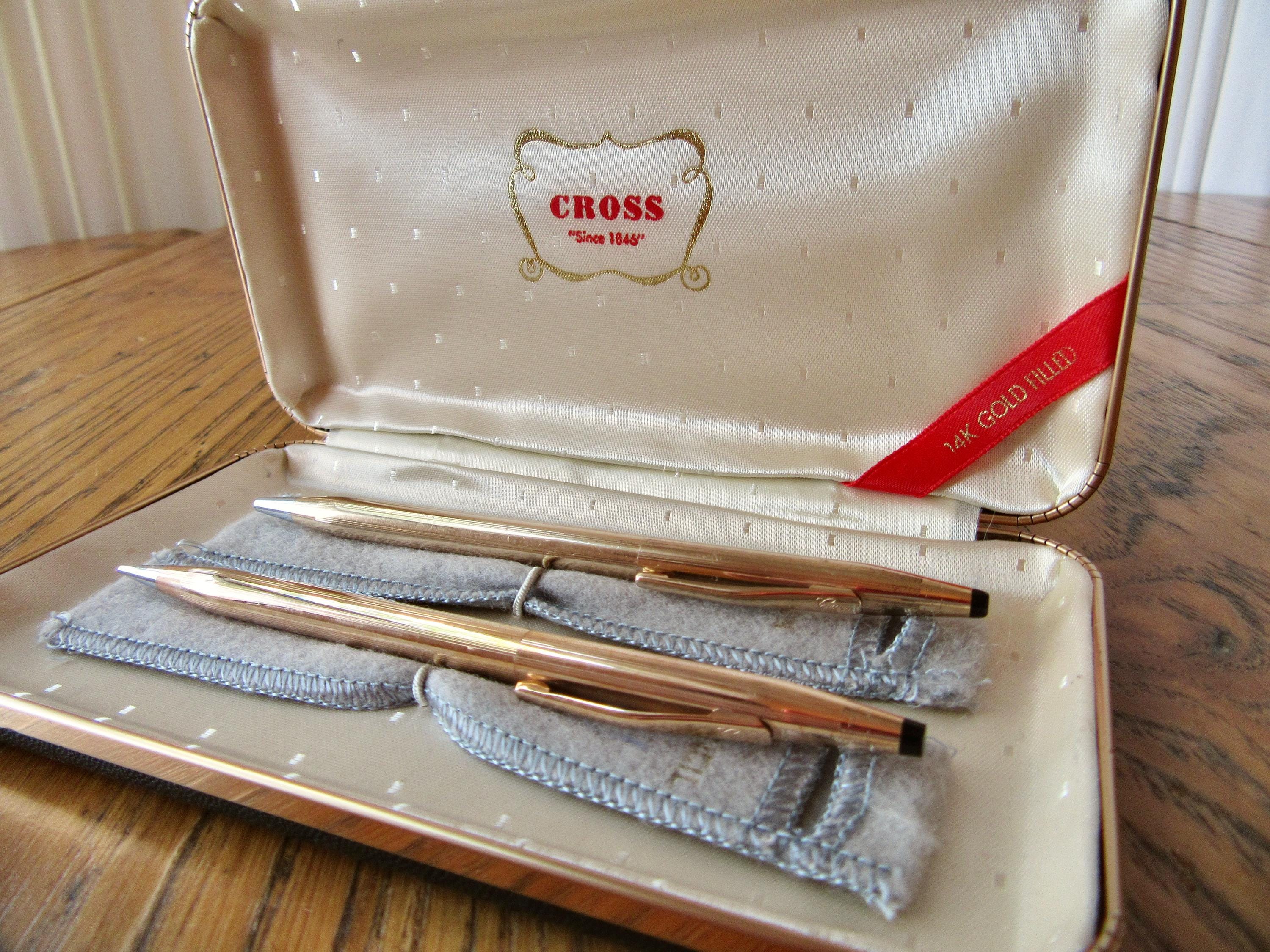 Vintage 1967 Cross 14K GOLD Filled Ballpoint Pen & Pencil Set