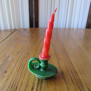 Vintage Gurley-kerstkaars, kerstkaars, 4 1/2&quot;, ongebruikt, 1960, kerstdecor, kerstkaarsen, gemaakt in buffel