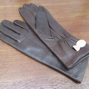 1970s Vintage Grandoe Brown Leather Gloves, Original Tags, Unused, Size 6/small, Lined, Leather Gloves,  Brown Leather Gloves, Winter Gloves