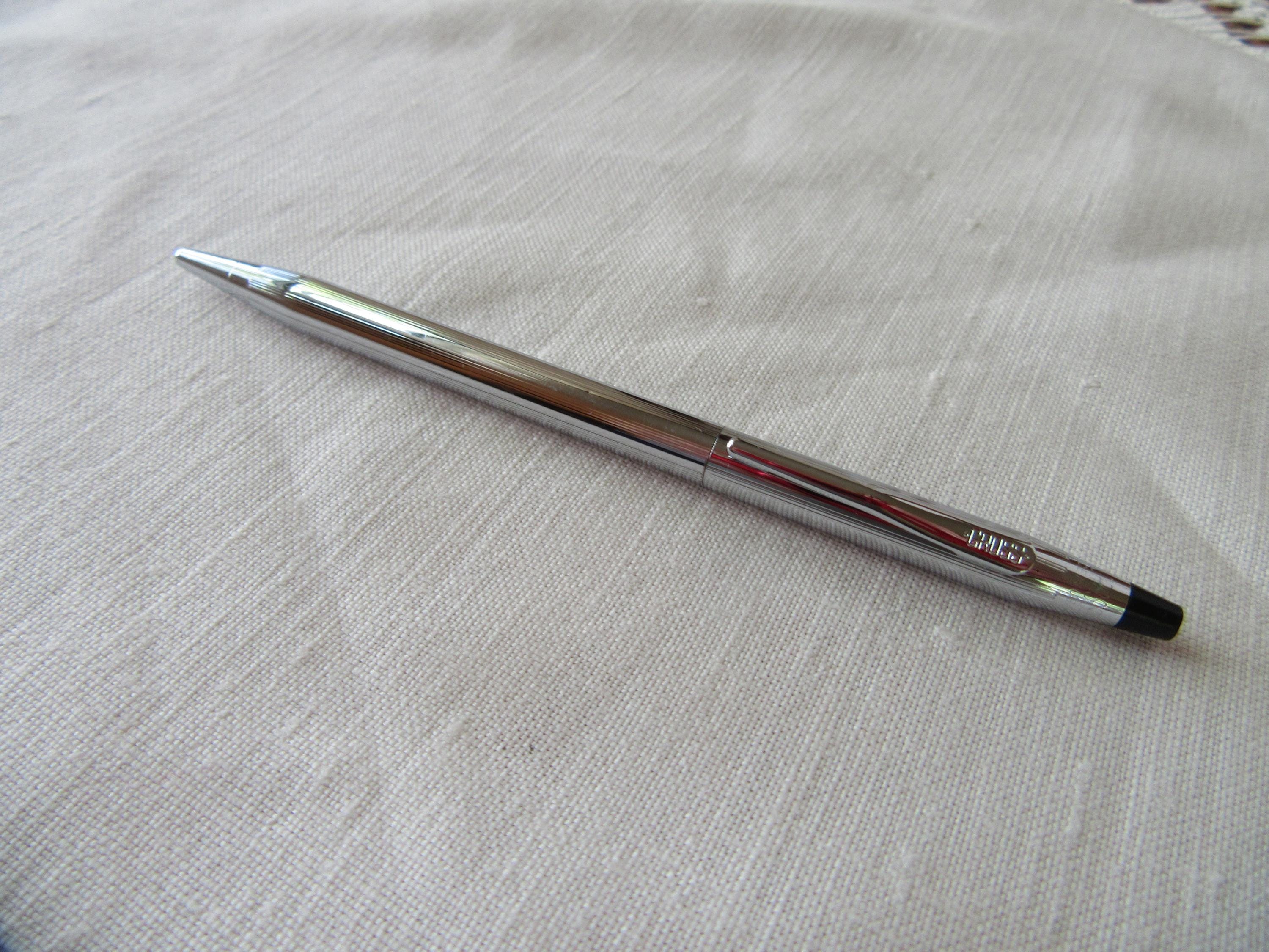 Vintage Cross Silver Tone Ballpoint Pen, Silver Cross Pen, Chrome
