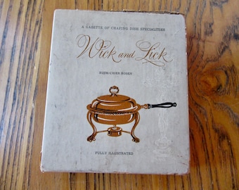 Wick and Lick, Especialidades para platos calientes, Caja original, Libro de cocina, Ruth Rosen, Edición de 1954, Libros de cocina antiguos, Libros de cocina coleccionables,