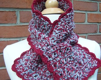 Keyhole Scarf, Scarflette, Cotton, Your Choice of Colors