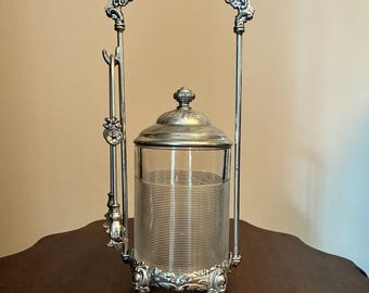 Antique Pickle Castor, Early to Mid 1800s, Victorian Pickle Castor, Silver Tone Pickle Castor