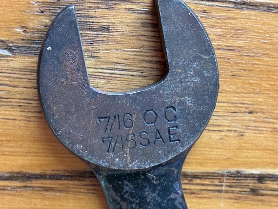 Antique J.H. Williams S Wrench, 1924-1927, Open End, Model 79, 7
