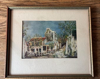 Rare vintage lithographie Maurice Utrillo, Le Lapin Agile, Braun Edition, ES Hermann New York, SOHO Gallery Londres
