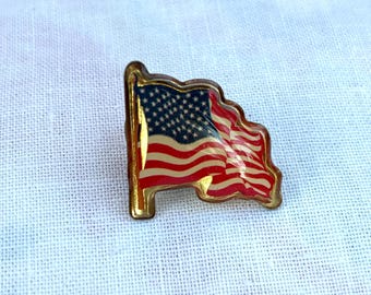 Vintage American Flag Lapel Pin, Pin Back American Flag, American Flag Pin