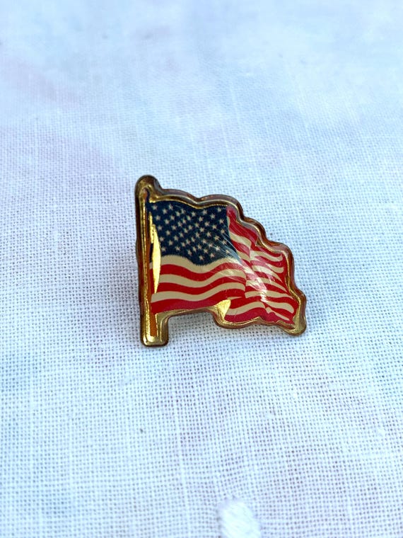 Vintage American Flag Lapel Pin, Pin Back American Flag, American Flag Pin