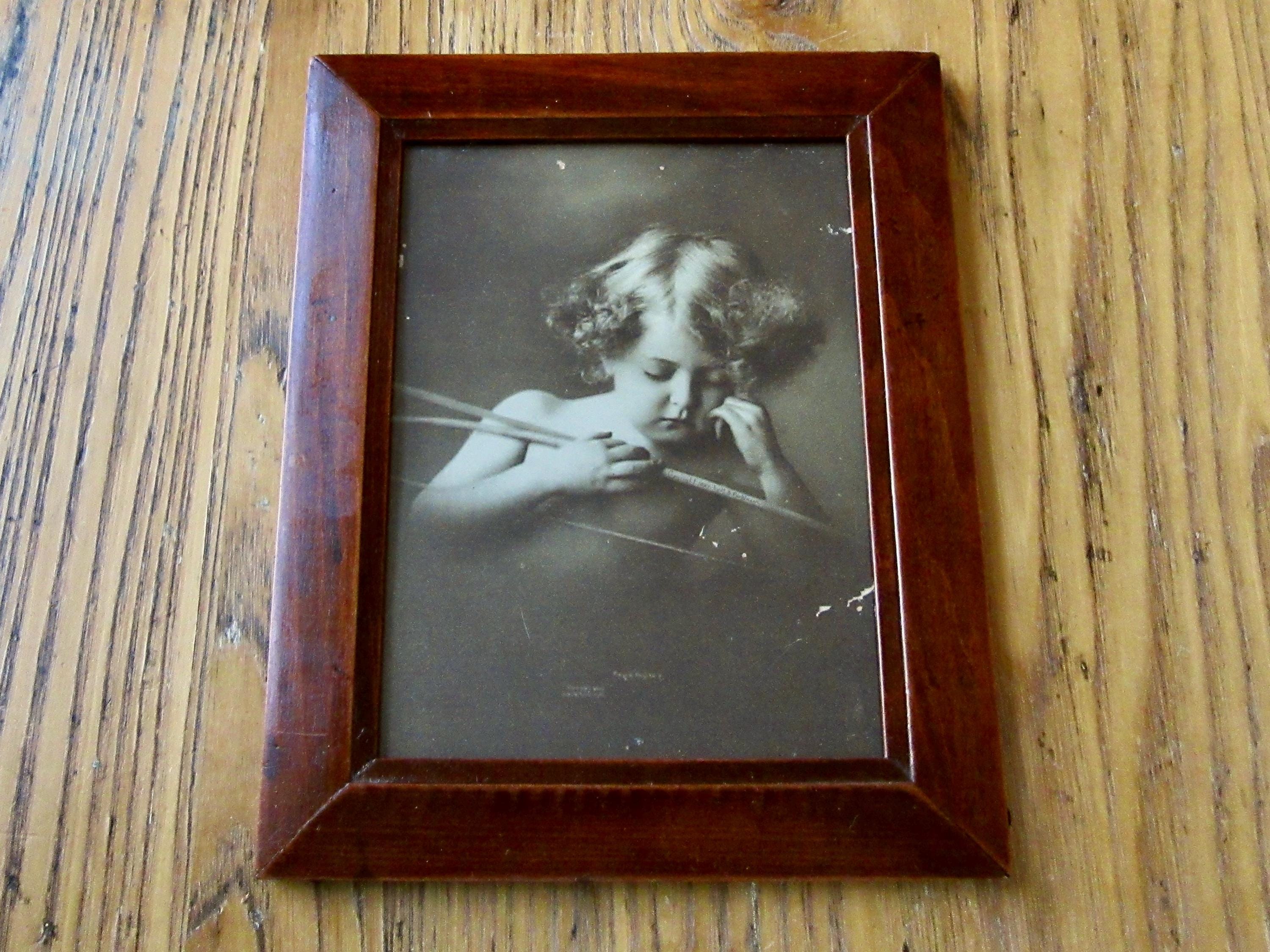 Deux Gravures Encadrées Cupidon - Éveillé Et Endormi - 26,7 X 31,8 Cm - Occasion