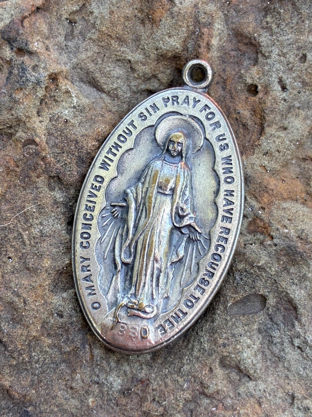Vintage Miraculous Medal, 1830, Virigin Mary, Silver Tone, Catholic ...