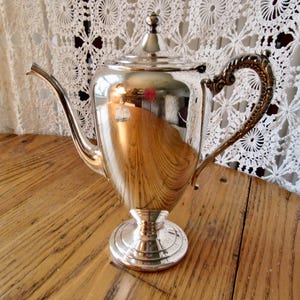 Cafetera de plata vintage, F. B. Rodgers, plata sobre cobre, cafetera de plata, decoración del hogar, regalo de inauguración de la casa, regalo de boda