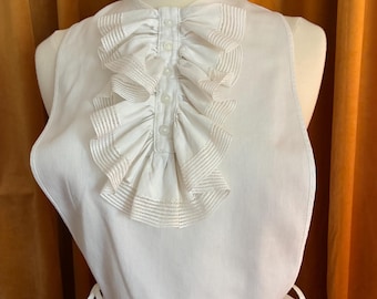 Cuello Dickie vintage de los años 30, volante de encaje blanco