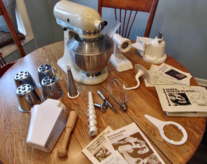 Vintage 1970s Kitchenaid Mixer, Vintage Mixer, Pasta Maker Plate Set ...