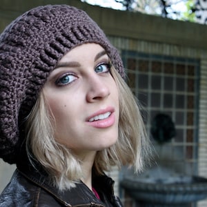 Organic Cotton Hat, EXTRA Slouchy Hat - ORGANIC Cotton, Vegan Hat, Vegan Accessories, Vegan Tam, Vegan Beret, Boho Hat