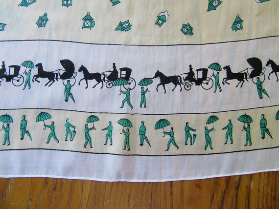 Vintage Silk Scarf, Coachmen with Horse & Carriag… - image 3