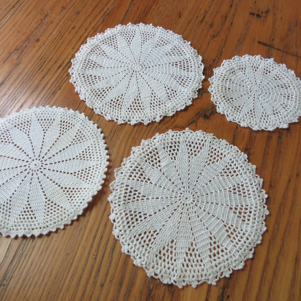 Vintage Crochet Hot Pad Covers, Hot Pad, Trivet, Ivory, Hot Pads, Crochet Hot Pads for Stone Inserts, Vintage Kitchen, Farmhouse Chic