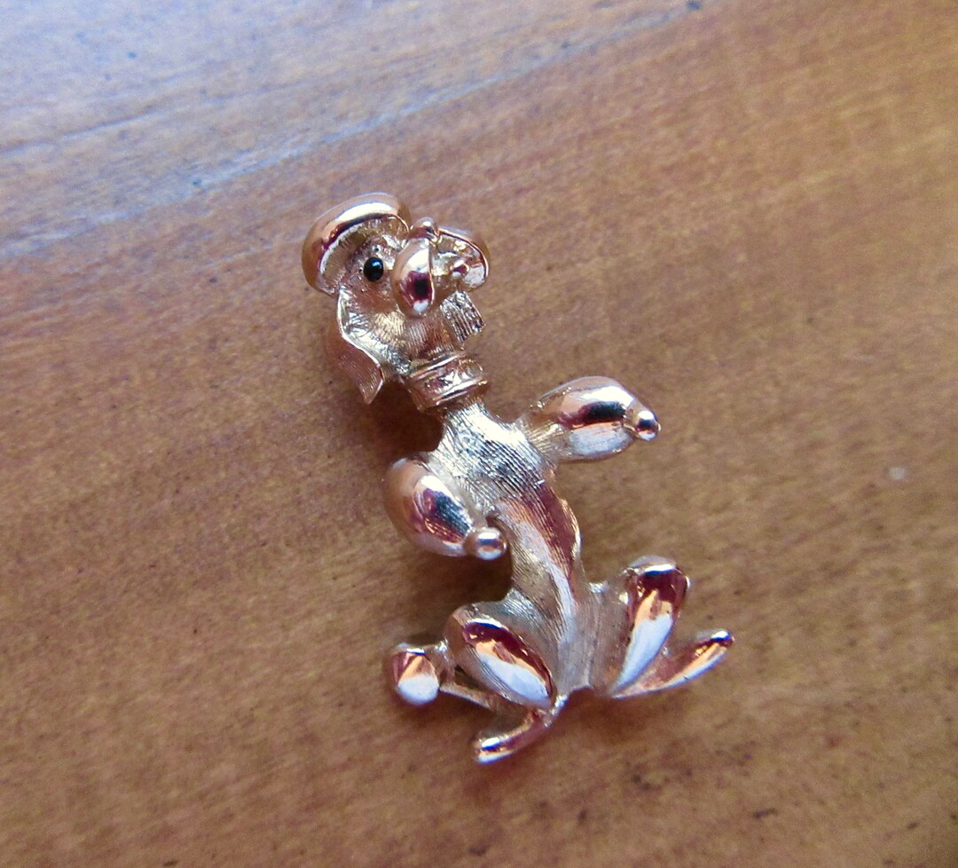 Vintage Pin, Sarah Coventry Frenchie Pin, Poodle Pin, Gold Tone ...