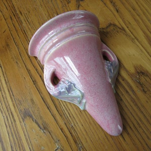 Roseville Tuscany Pink Wall Vase, 1927 Roseville Pottery, 1254-7, Collectible Roseville Pottery, Pink Wall Vase/Sconce, Gift for Her
