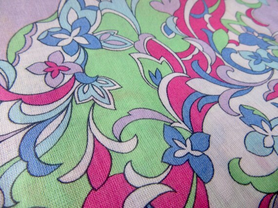 Vintage Japanese Handkerchief, Soft Floral Print,… - image 5