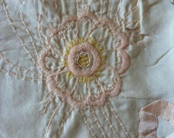 Vintage Silk & Satin Baby Blanket, Pink, Stroller Blanket, Formal Baby Blanket, Hand Made Baby Blanket, Baby Shower Gift, Nursery Decor