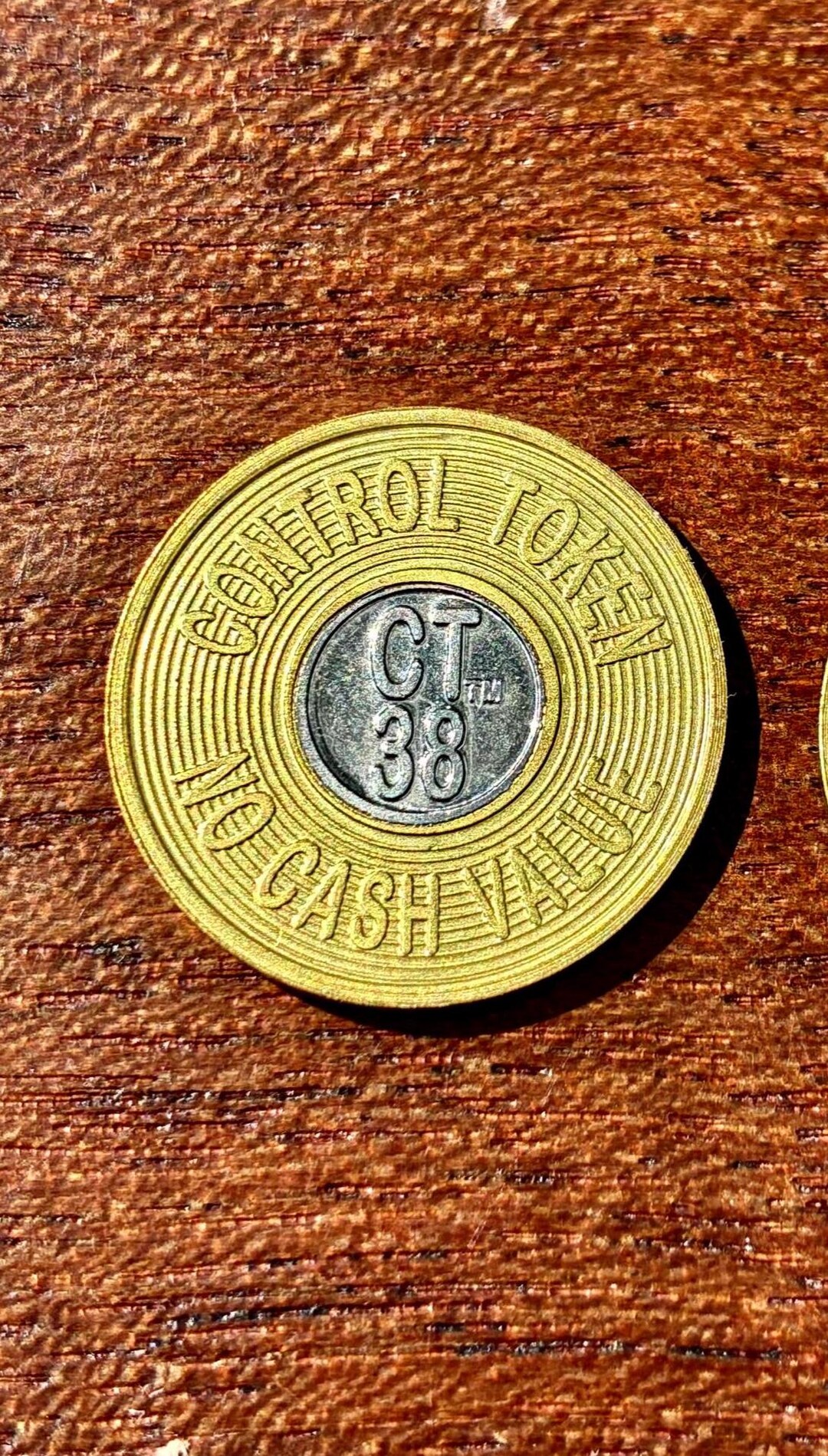 Vintage Control Token CT38, Two Tone Metal - Etsy