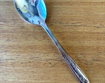 Vintage Silver Soup Spoon, Wm Rogers IS Silverplate, 1957 Lady Fair Pattern, Silver Soup Spoon