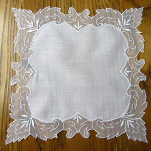 Antique Wedding Handkerchief, Vintage Wedding Handkerchief, Lace Handkerchief, Tambour Lace Handkerchief, Embroidered Lace, Flower Girl