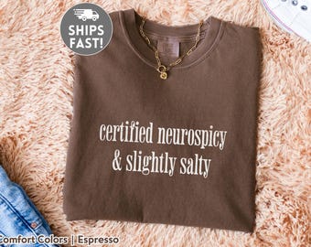 Camiseta neuropicante y ligeramente salada certificada, colores cómodos, divertida sudadera con capucha para autismo, sudadera con capucha para TDAH, camiseta neurodivergente