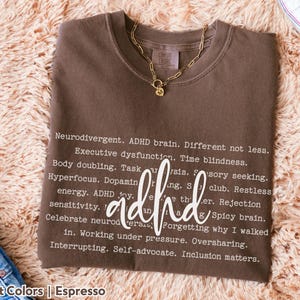 Comfort Colors ADHD Awareness Tee - Neurodiversity Inclusion Shirt