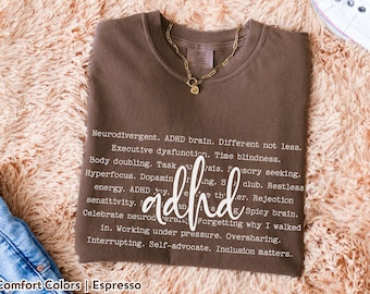 Comfort Colors ADHD Awareness Tee - Neurodiversity Inclusion Shirt