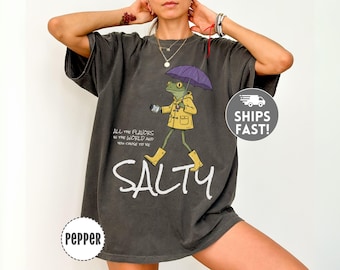 Salty Frog Shirt Comfort Colors Tee Funny Tshirt Weirdcore Frog Hoodie Sweatshirt Top