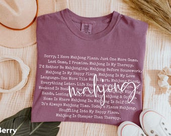 Funny Mahjong Shirt, Mahjong Lover Gift, Mahjong Is My Therapy Tee, Comfort Colors Mahjong Shirt, Game Night Shirt, Mahjong Mom Tshirt
