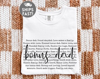 Bonus Dad Gift: Comfort Colors Shirt, Stepfather Tee, Blended Family