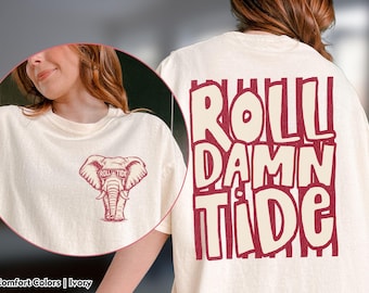 Alabama Football Shirt, Comfort Colors  Roll Tide Elephant Tee, Crimson Tide Game Day Shirt, Bama Fan Gift