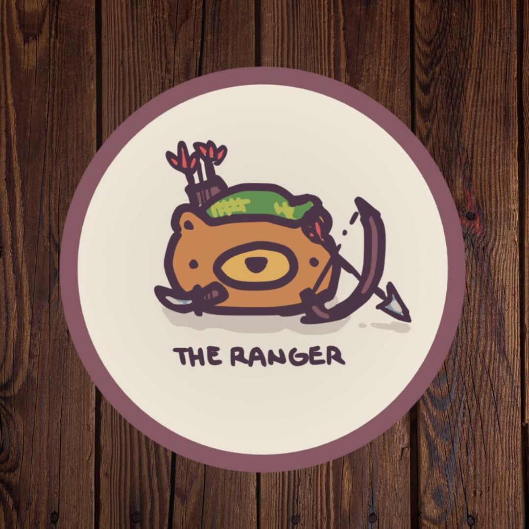 Dnd Stickers Ranger The Ranger Dnd Class Sticker| Cute Bear Dungeons & Dragons Sticker for ...
