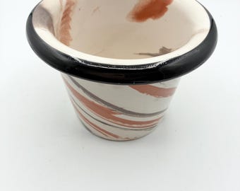 Maceta de cerámica artística italiana vintage, maceta abstracta de cerámica de mediados de siglo.