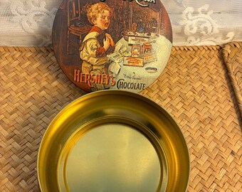 Vintage Hershey's Chocolate Tin, Collectible 1982 Metal Storage Box, Advertising Decor